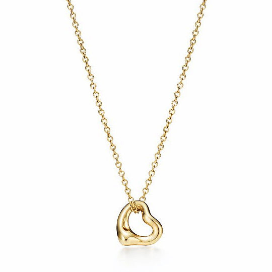 TIF10862967 light gold hollow crooked heart-shaped pendant