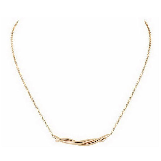 KDY-AW749856 light gold twisted rope branch chain pendant necklace