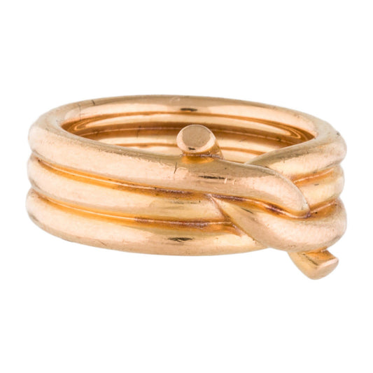 KDY-R8586738 light gold branch twisted rope ring-3