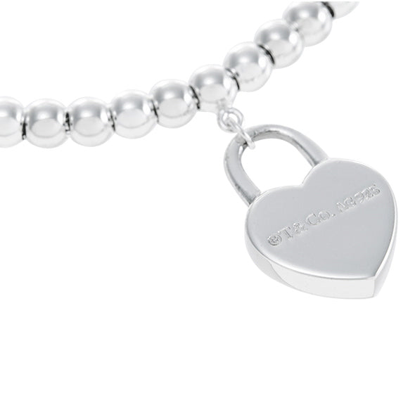 TIF9925930 light gold flat heart-shaped lock bead bracelet