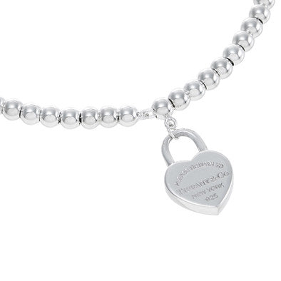 TIF9925930 light gold flat heart-shaped lock bead bracelet