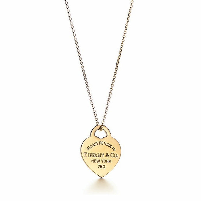 TIF51525674 light gold letter single heart shaped small pendant