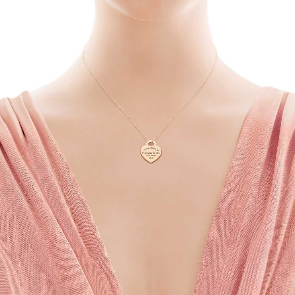 TIF51525674 light gold letter single heart shaped small pendant