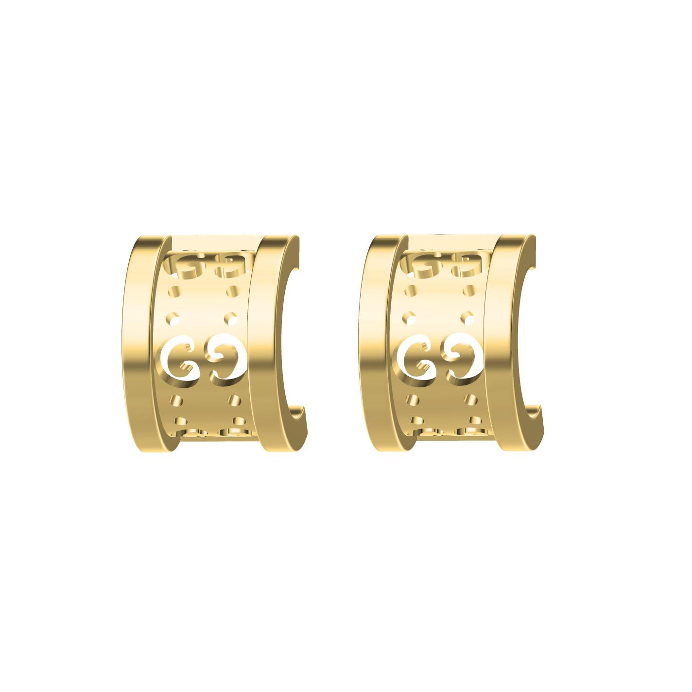 GC-YBD361257 Letter G hollow semicircle C-shaped earrings