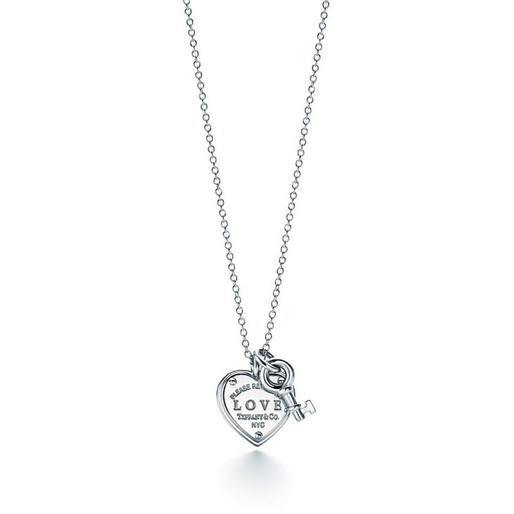 TIF77893524 light gold letter heart-shaped lock key pendant