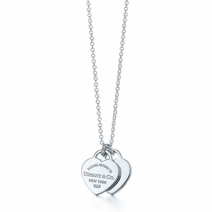 TIF21993047 light gold small flat double heart-shaped pendant