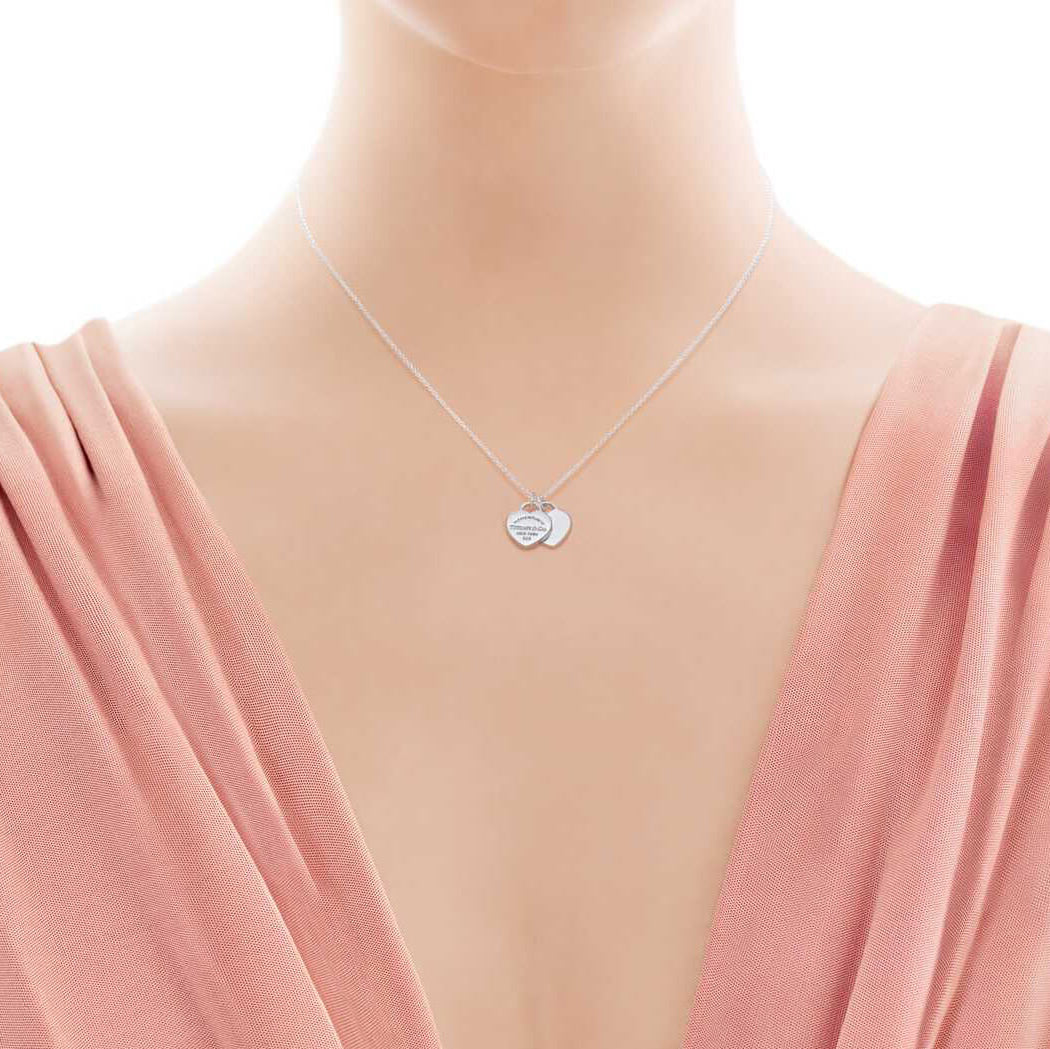 TIF21993047 light gold small flat double heart-shaped pendant