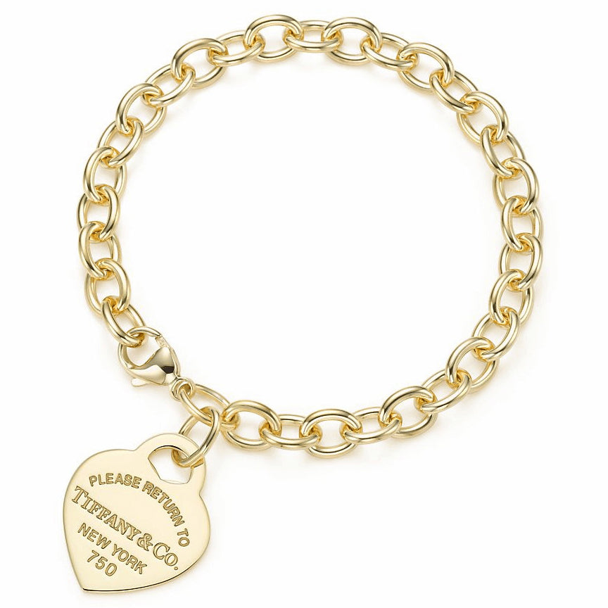 TIF83449010 light gold flat heart-shaped bracelet