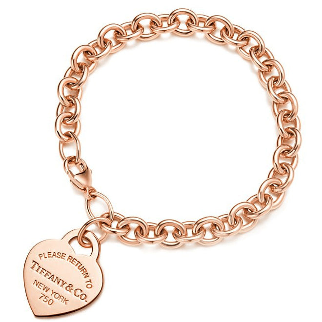 TIF83449010 light gold flat heart-shaped bracelet