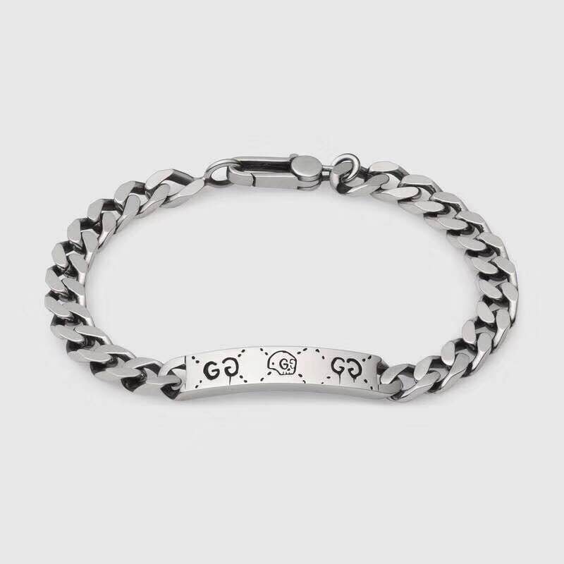 GC-455321 Light Gold Double G Ghost Denim Bracelet (customer version)