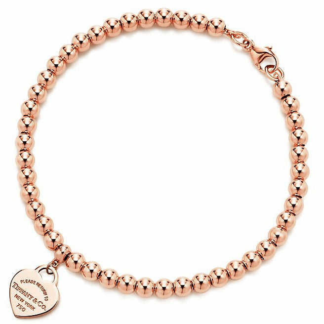 TIF67938476 guest version light gold bead flat heart-shaped bracelet