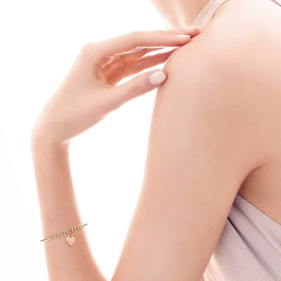 TIF67938476 guest version light gold bead flat heart-shaped bracelet