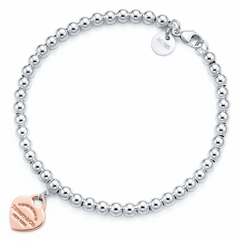 TIF67938476 guest version light gold bead flat heart-shaped bracelet