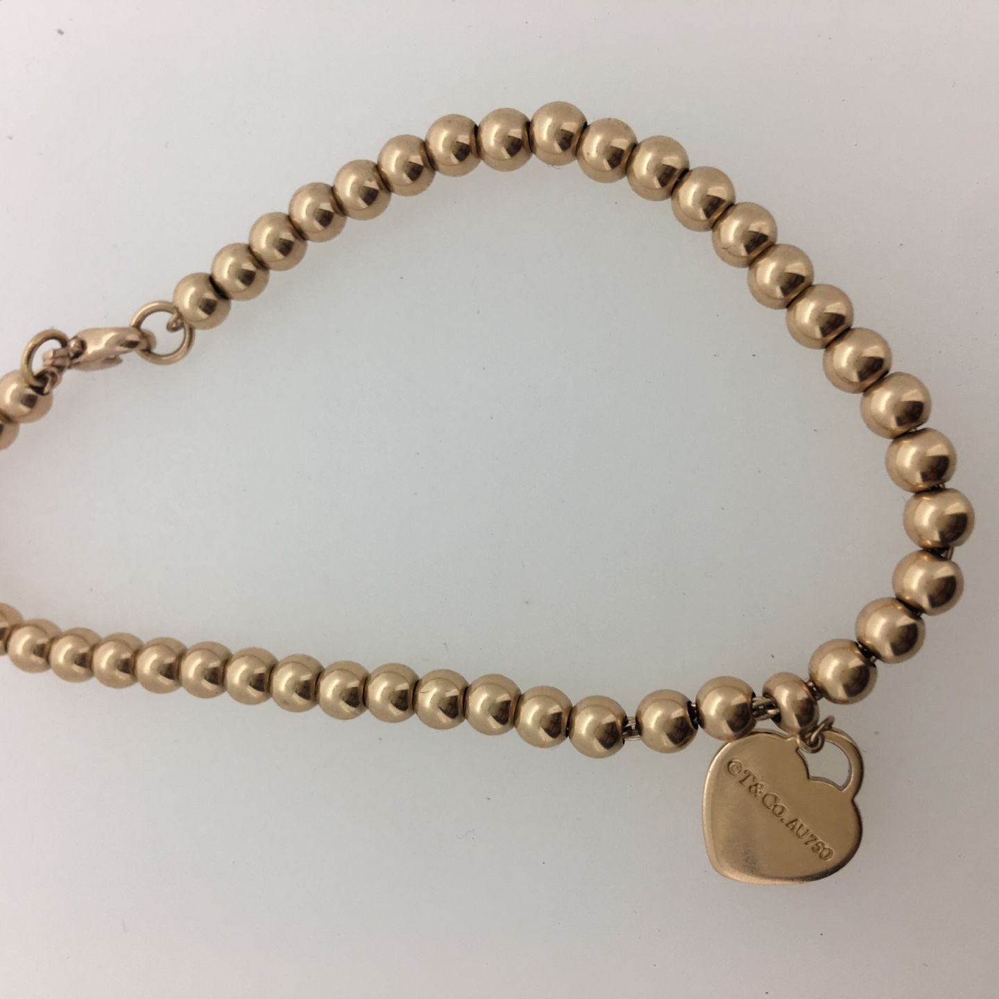 TIF67938476 guest version light gold bead flat heart-shaped bracelet