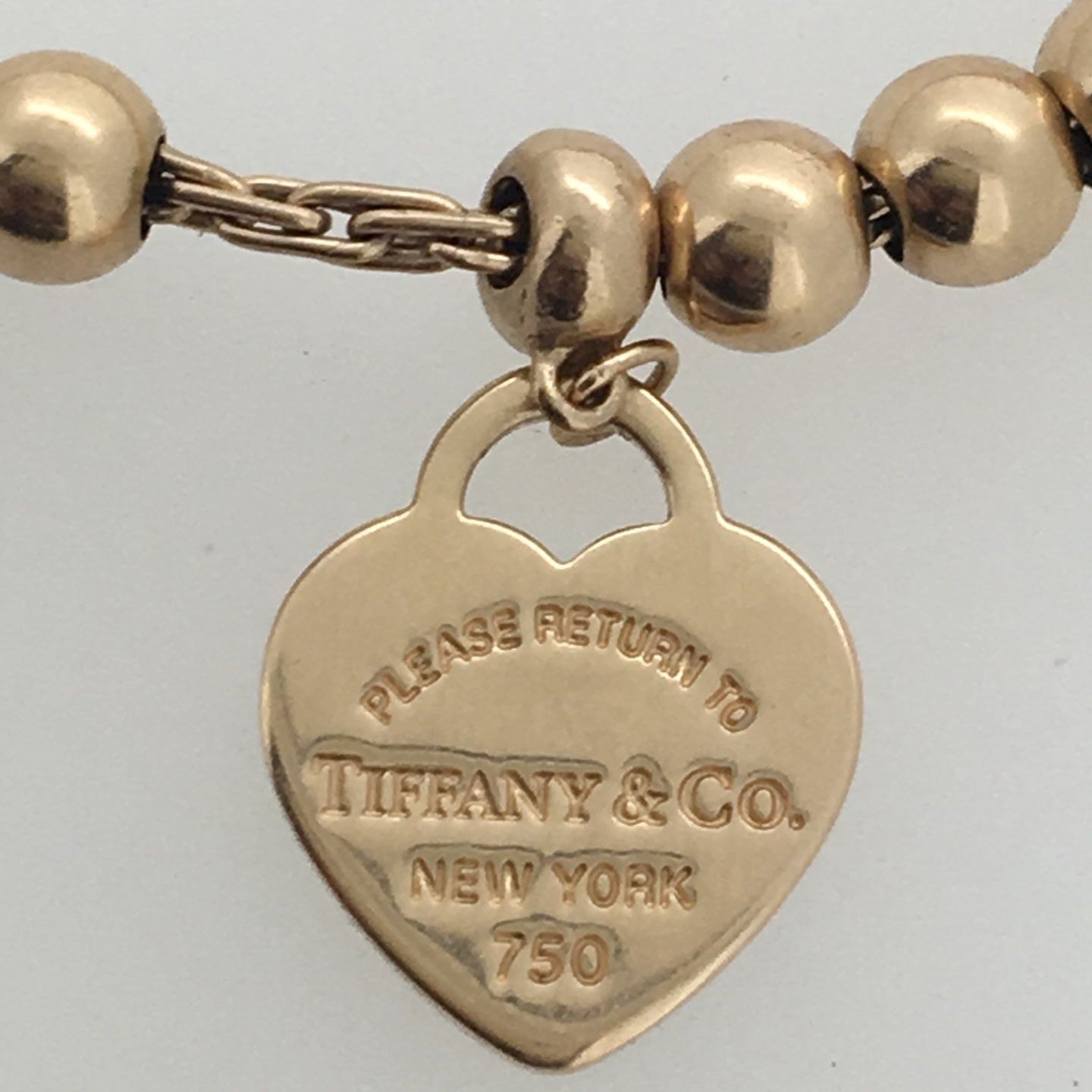 TIF67938476 guest version light gold bead flat heart-shaped bracelet