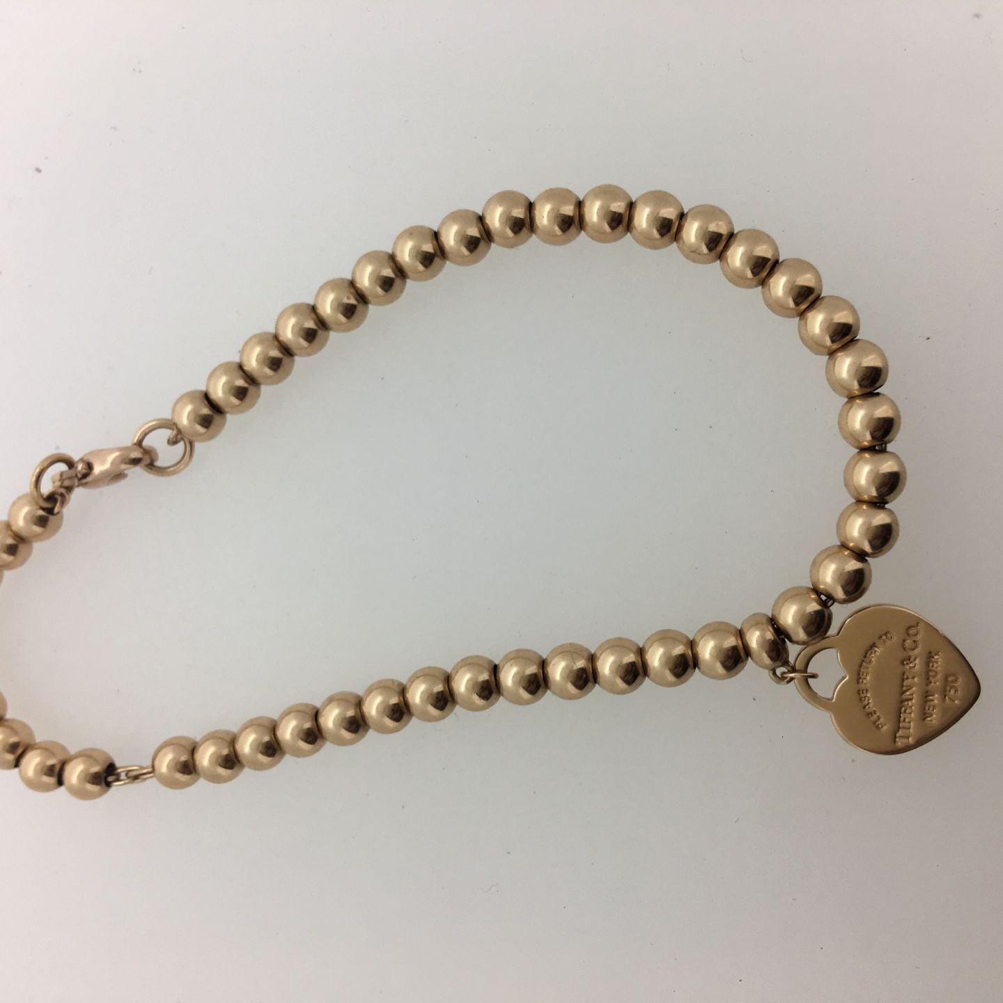 TIF67938476 guest version light gold bead flat heart-shaped bracelet