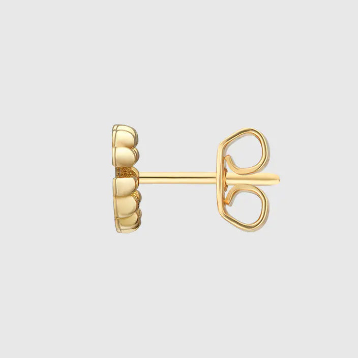 GC-481677 11.6x8.8mm Gold Bead Letter Double G Stud Earrings
