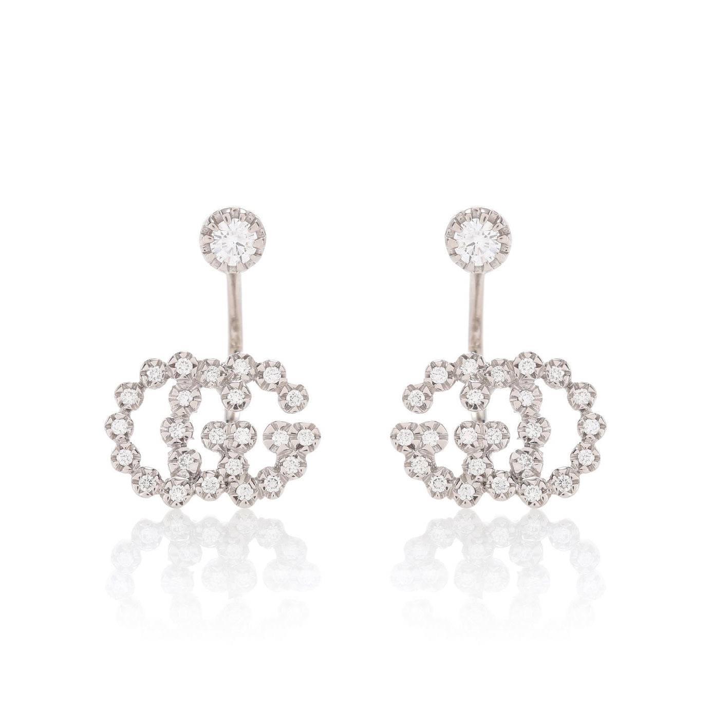 GC-YBD481698002-G letter bead round diamond stud earrings