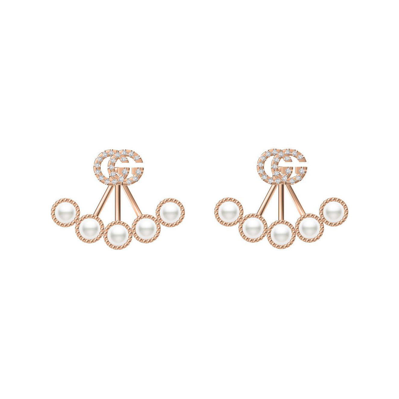 GC-327808 Double G Pearl Stud Two-Wear Earrings