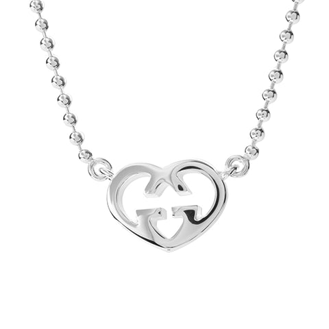 GC-246486 15mm wide double G heart-shaped chain tag chain pendant necklace