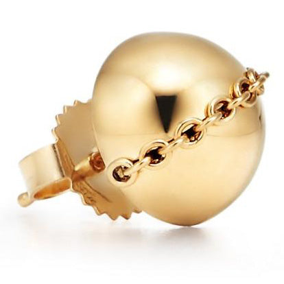 TIF11496928 light gold hemispherical wave chain earrings