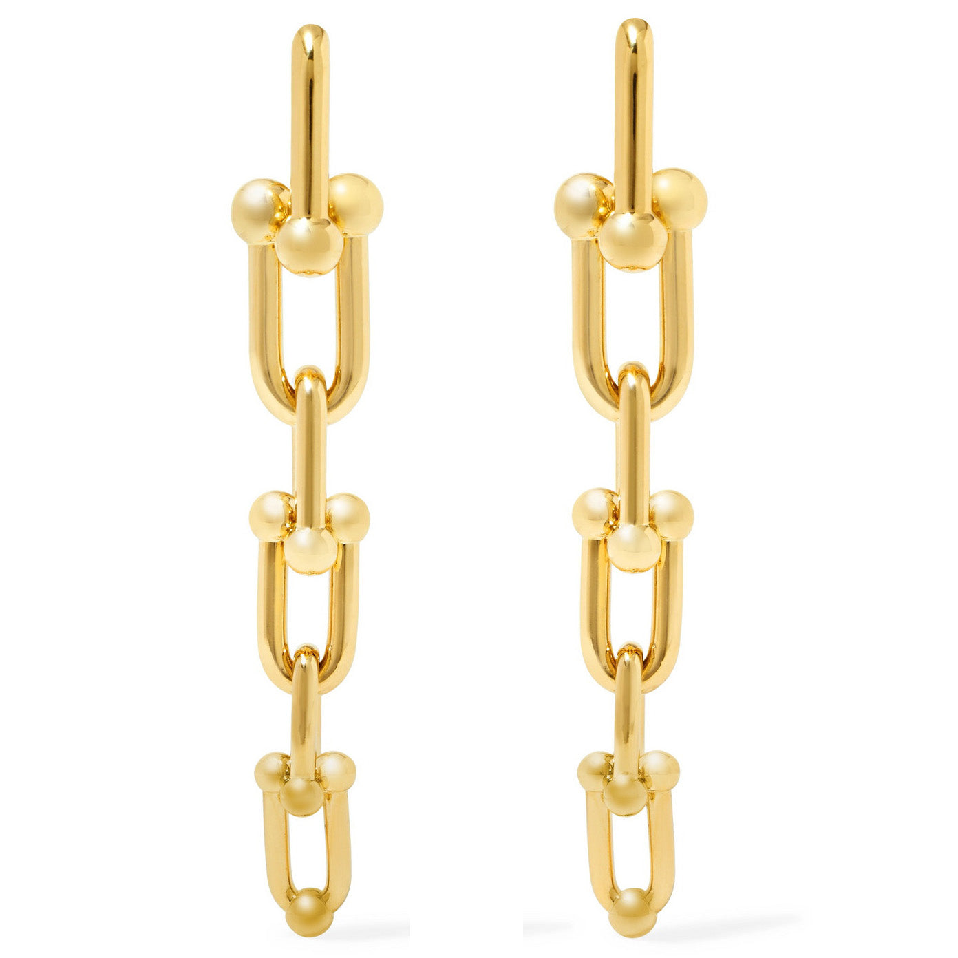 TIF11502452 light gold round wave ball chain buckle earrings