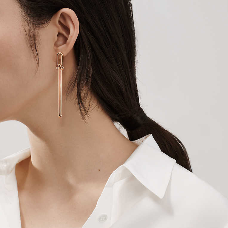 TIF46624680 light gold ball chain long earrings