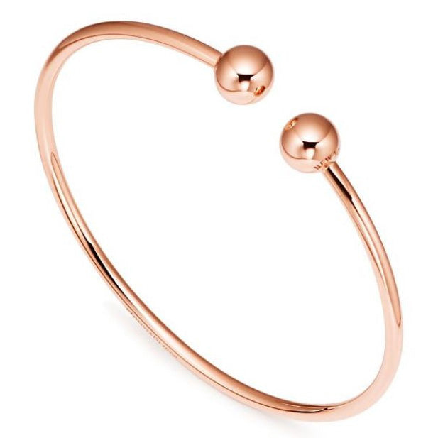 TIF61287333 8mm small light gold spherical coil open bracelet