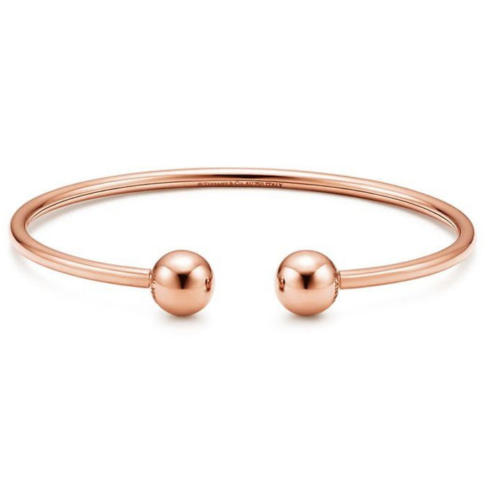 TIF61287333 8mm small light gold spherical coil open bracelet