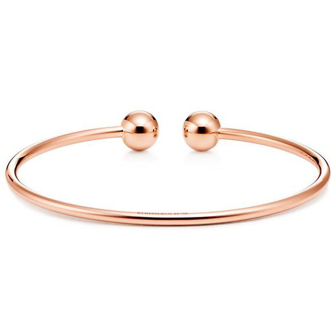 TIF61287333 8mm small light gold spherical coil open bracelet