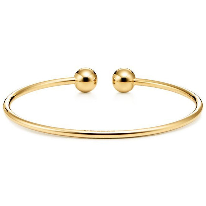 TIF61287333 8mm small light gold spherical coil open bracelet