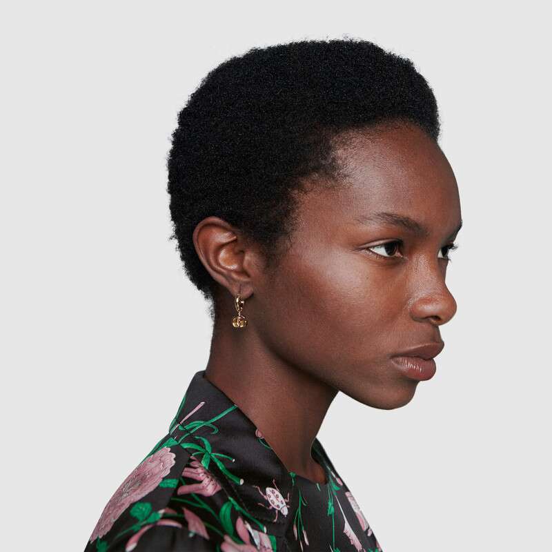 GC-582017 Glossy Gold Double G Earring Clip