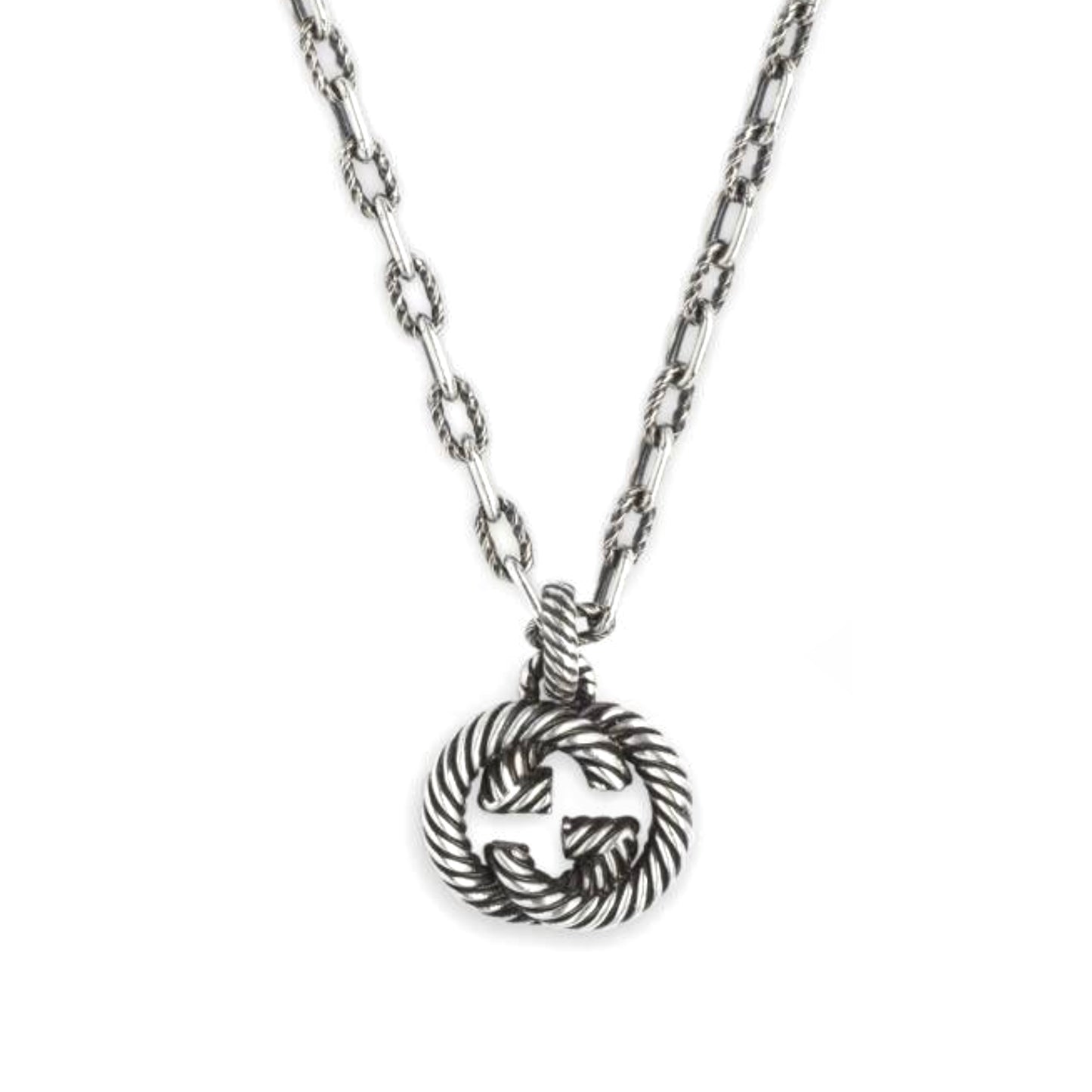 GC-604155 Textured interlocking double G pendant