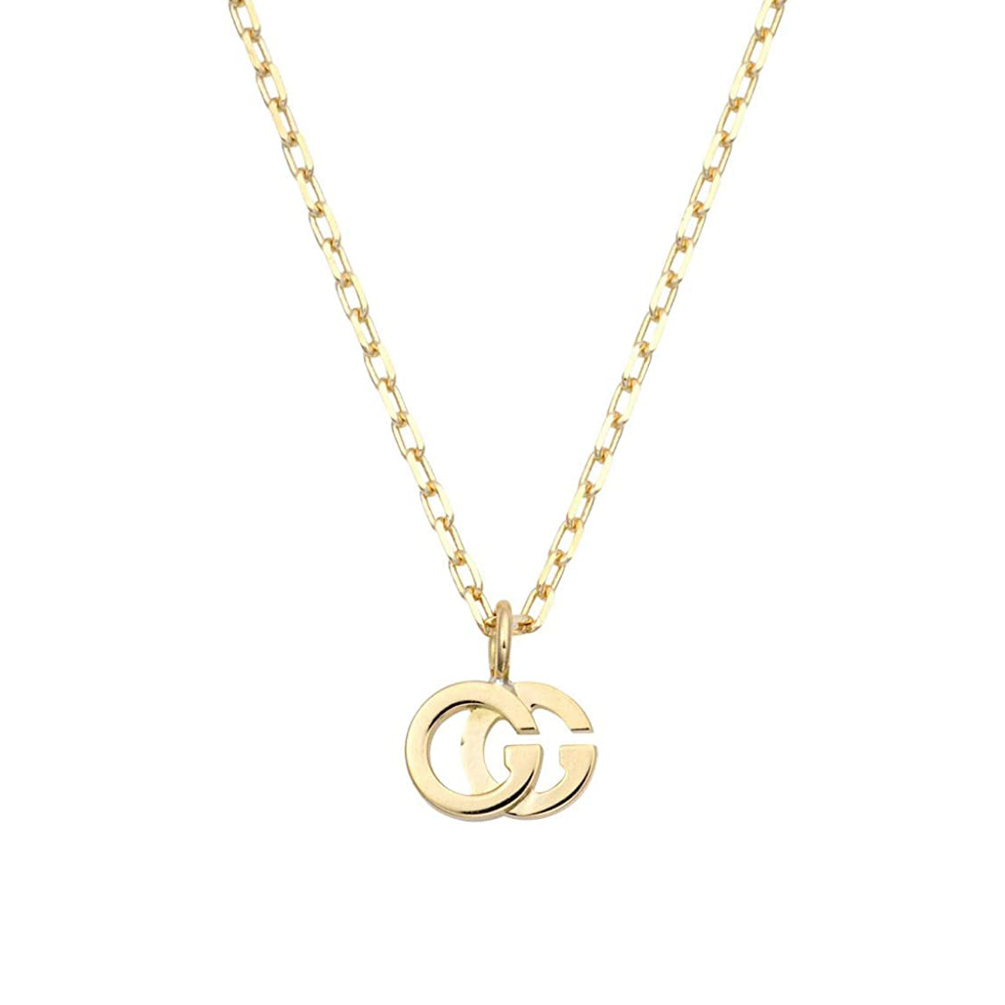 GC-348762 17.3mm wide double GG letter light gold pendant