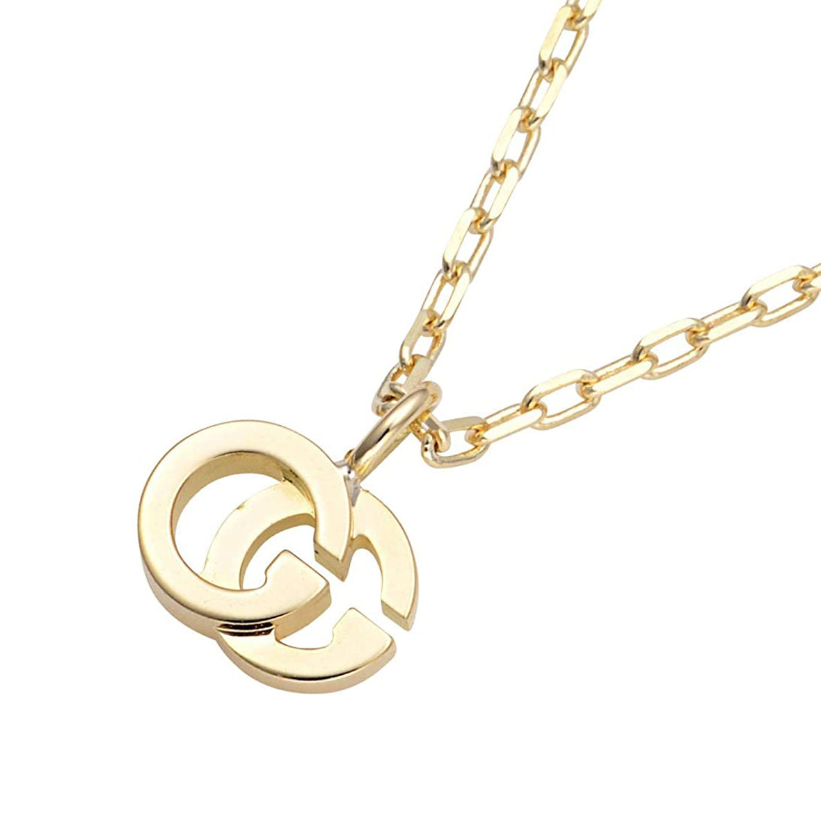GC-348762 17.3mm wide double GG letter light gold pendant