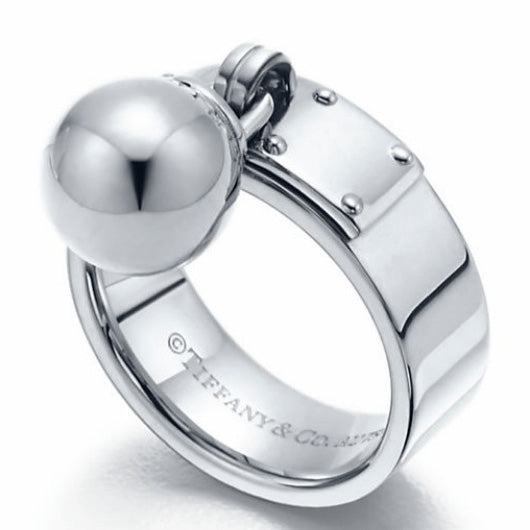 TIF89138570 light gold ball pendant wide ring 15#