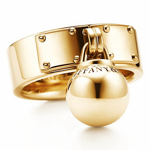 TIF89138570 light gold ball pendant wide ring 15#