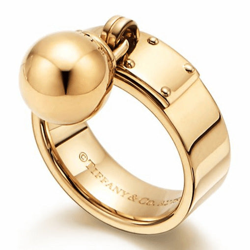 TIF89138570 light gold ball pendant wide ring 15#