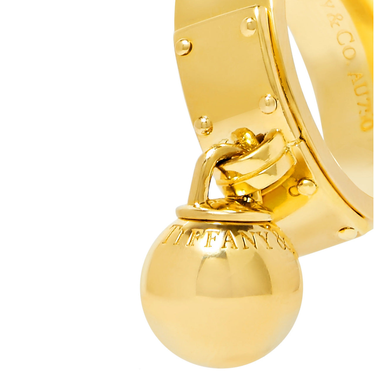 TIF89138570 light gold ball pendant wide ring 15#