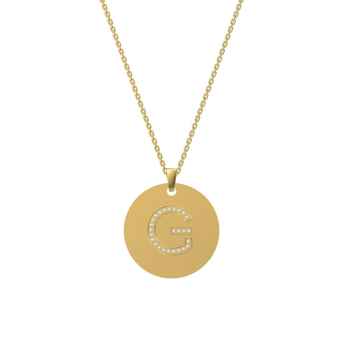 GC-228113 宽25.6mm字母G镶石圆盘吊坠