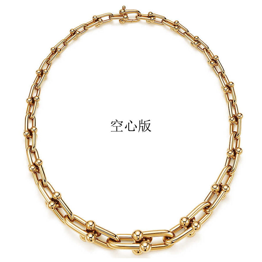 TIF60153063 guest version U-shaped light gold ball hollow version necklace