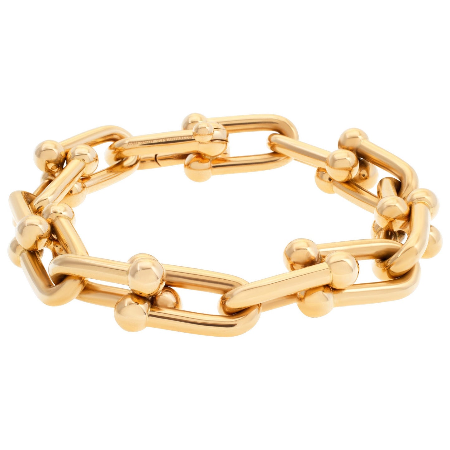 TIF9827396 large light gold U-shaped ball bracelet