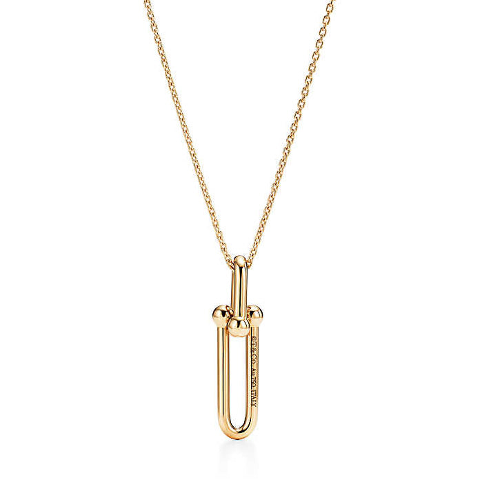 TIF63364207 round wave ball chain buckle light gold pendant