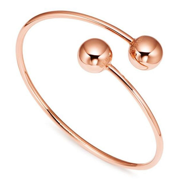 TIF5515378 large light gold ball-shaped wrap-around twisted arm open bracelet