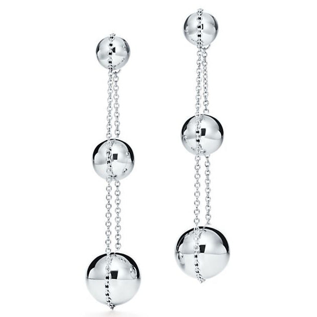 TIF86292960 Light Gold Edition Triple Gold Beads Ball Earrings
