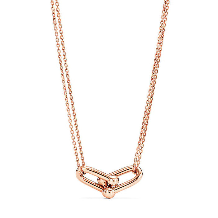 TIF57083127 guest version light gold round bead double U-shaped necklace