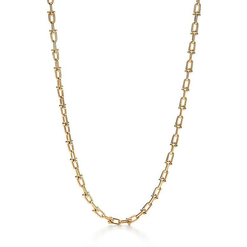 TIF14884635 light gold chain link necklace