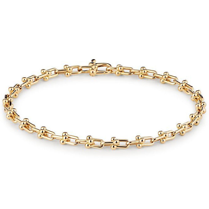 TIF80249532 light gold micro chain link bracelet