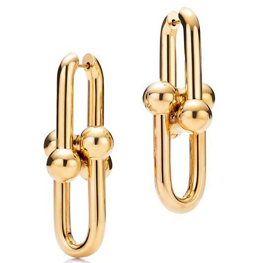 TIF70276384 guest version light gold hollow ball chain ear clip