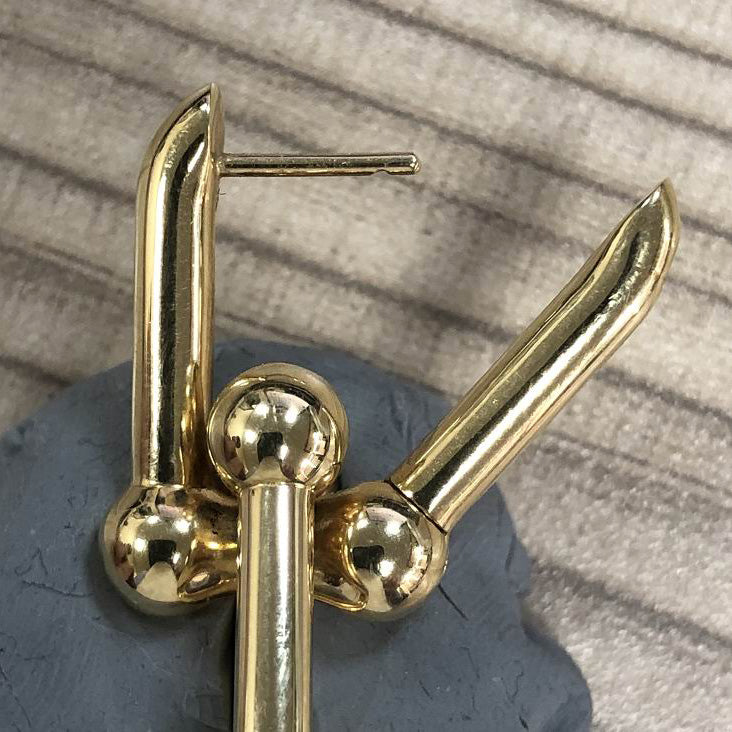 TIF70276384 guest version light gold hollow ball chain ear clip